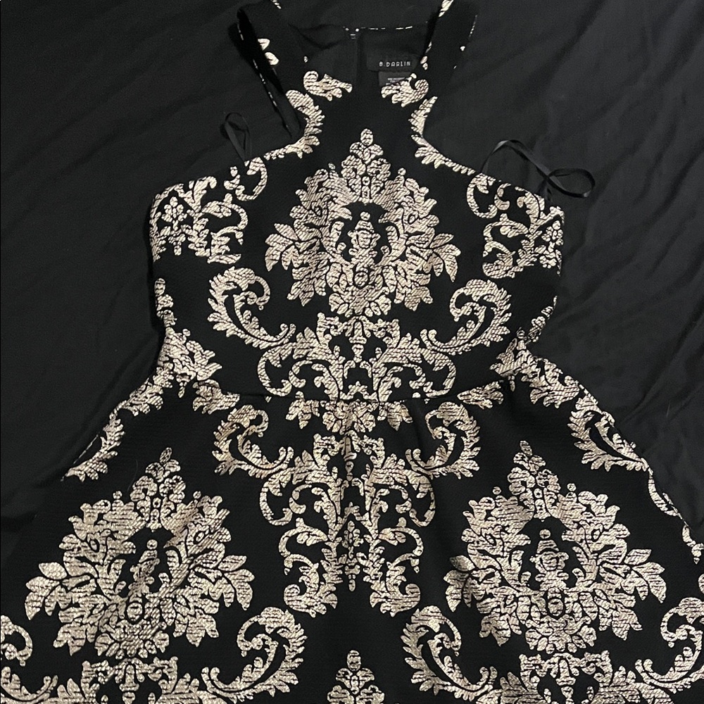 B Darlin Elegant Black Dress with Subtle Patterns